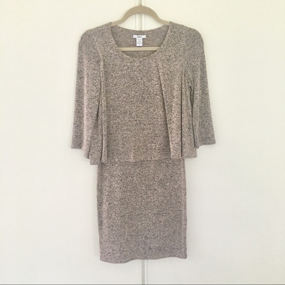 Bar III Layered Knit Bodycon 3/4 Sleeve Dress - Picture 3 of 5
